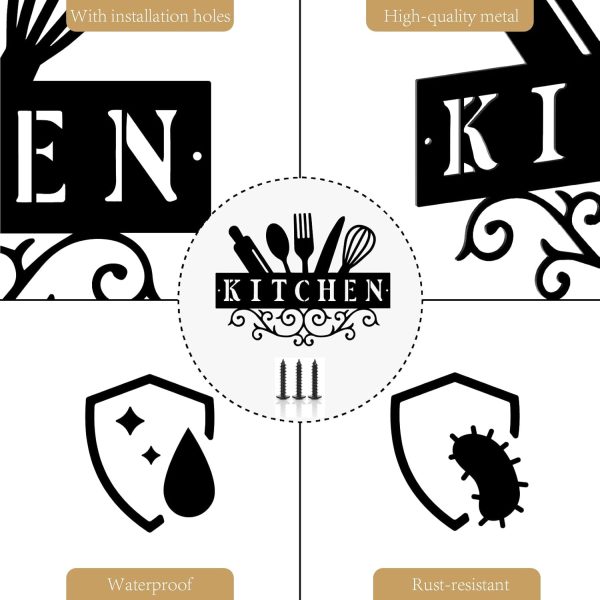 612hLf38itL._AC_SL1500_.jpg 12" X 9.15" Metal Kitchen Signs Wall Decor Kitchen Wall Art Decorations