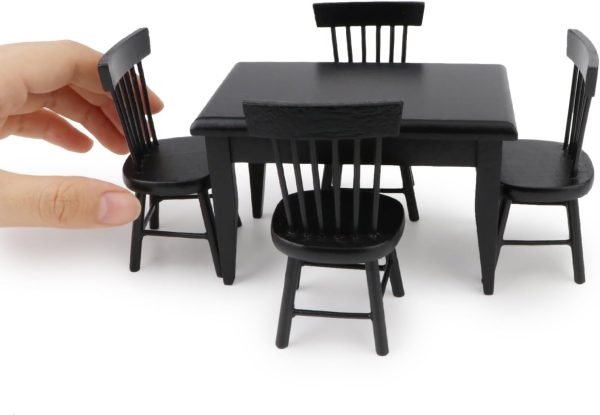 61Bt9eNCmL._AC_SL1500_.jpg Table & Chair for 1 12 Scale Wooden Furniture Model 5pcs House