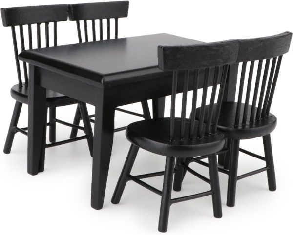 61Y8h2MkaBL._AC_SL1500_.jpg Table & Chair for 1 12 Scale Wooden Furniture Model 5pcs House