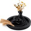 713fydtlhL._AC_SL1500_.jpg 3 Pcs Coffee Table Decor Include 12in Black Wooden Serving Tray Wood