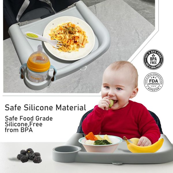 7146RVLJFWL._SL1500_.jpg Tray Compatible with Inglesina Fast Table Chair Silicone Feeding Tray for Clip-On