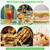 400PCS Cocktail Picks Sublaga 4.7" Eco-friendly Natural Bamboo Ball Food Picks Fancy