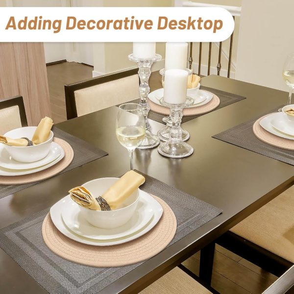 717ec4XzRQL._AC_SL1500_.jpg Round Woven Placemats of 4 13 Inches Table Place Mats for Dining