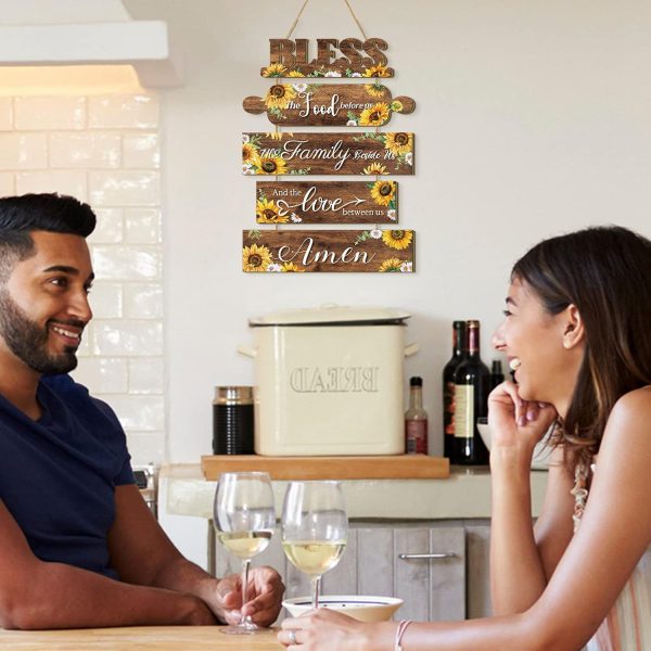 71DiqEMl2ZL._AC_SL1500_.jpg Kitchen Wall Decor Bless The Food Before Us Sign Farmhouse Wooden Signs