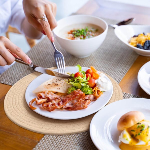 71HhHJt6EL._AC_SL1500_.jpg Round Woven Placemats of 4 13 Inches Table Place Mats for Dining