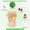 400PCS Cocktail Picks Sublaga 4.7" Eco-friendly Natural Bamboo Ball Food Picks Fancy