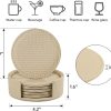 6 Pcs Premium Leather Coasters with Holder Tabletop Protection Coffee Table &