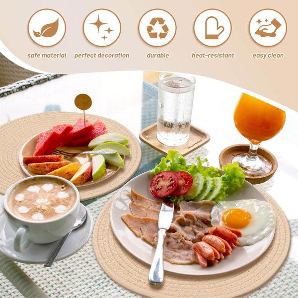 71VyV4XAhNL._AC_SL1500_.jpg Round Woven Placemats of 4 13 Inches Table Place Mats for Dining