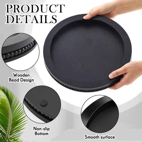 71ZUI8XFR0L._AC_SL1500_.jpg 3 Pcs Coffee Table Decor Include 12in Black Wooden Serving Tray Wood