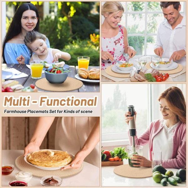 71ZvJyQDRIL._AC_SL1500_.jpg Round Woven Placemats of 4 13 Inches Table Place Mats for Dining