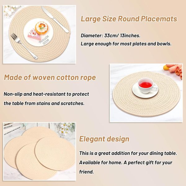 71lcIj4JUVL._AC_SL1500_.jpg Round Woven Placemats of 4 13 Inches Table Place Mats for Dining