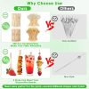 400PCS Cocktail Picks Sublaga 4.7" Eco-friendly Natural Bamboo Ball Food Picks Fancy