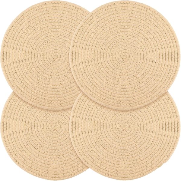 81COeZbQgdL._AC_SL1500_.jpg Round Woven Placemats of 4 13 Inches Table Place Mats for Dining