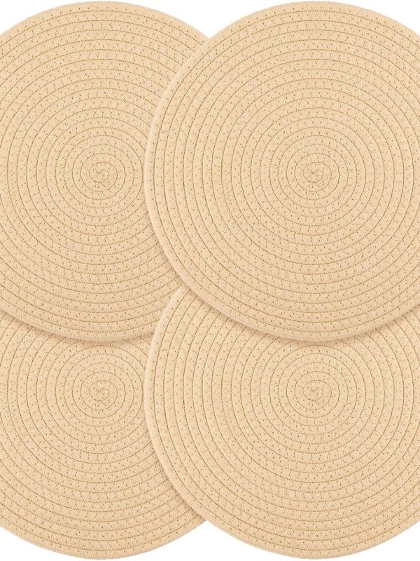 Round Woven Placemats of 4 13 Inches Table Place Mats for Dining