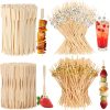 400PCS Cocktail Picks Sublaga 4.7" Eco-friendly Natural Bamboo Ball Food Picks Fancy