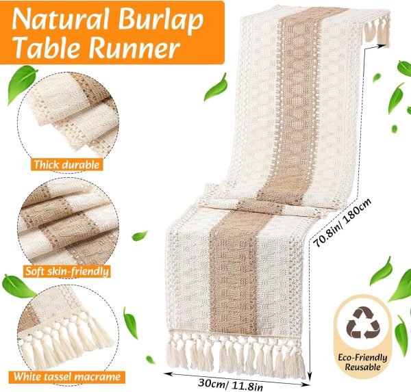 of 6 Valentines Placemat and Table Runner Set 15'' Boho Round Braided