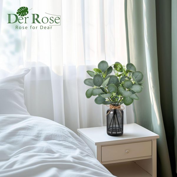 81KNzWJArrL._AC_SL1500_.jpg 13.5" Fake Plants for Black Bathroom Decor Artificial Eucalyptus Stems in Black