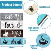 4 Pcs Farmhouse Kitchen Wall Decor Eat Drink Enjoy Love Rustic Wood
