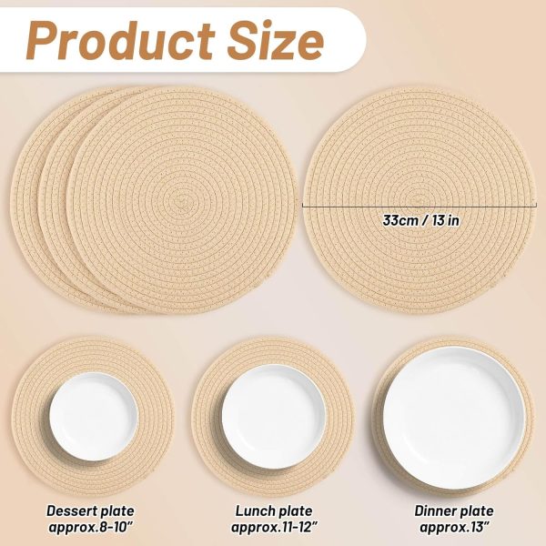 81PKNcJmskL._AC_SL1500_.jpg Round Woven Placemats of 4 13 Inches Table Place Mats for Dining
