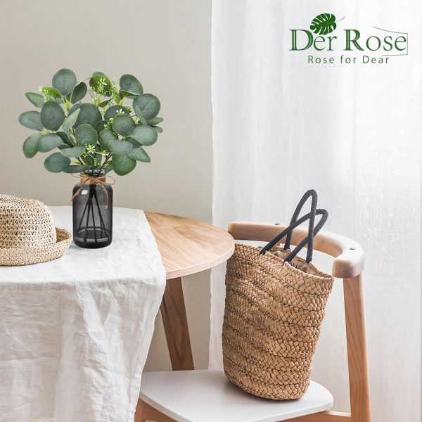 81ZKgSwJf5L._AC_SL1500_.jpg 13.5" Fake Plants for Black Bathroom Decor Artificial Eucalyptus Stems in Black