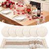 of 6 Valentines Placemat and Table Runner Set 15'' Boho Round Braided