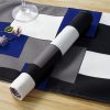 Black White Placemats of 4 Geometric Square Table Place Mats Waterproof Burlap
