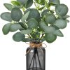 81tkANz3mwL._AC_SL1500_.jpg 13.5" Fake Plants for Black Bathroom Decor Artificial Eucalyptus Stems in Black