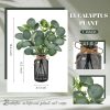 912crsVKArL._AC_SL1500_.jpg 13.5" Fake Plants for Black Bathroom Decor Artificial Eucalyptus Stems in Black
